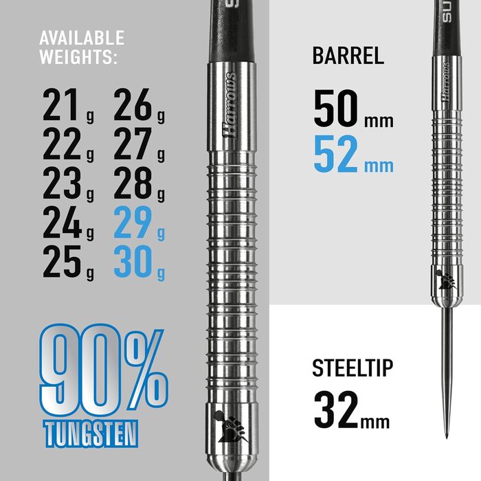 Дротики Harrows Supergrip 22 г, сталевий наконечник