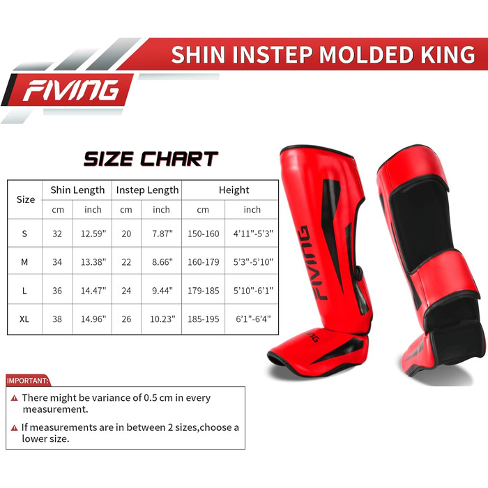 Шокери для ніг FIVING MMA з захистом зап'ястя, регульовані, з підкладкою, для муай-тай, кікбоксингу та спарингу. Білі (червоні, L)