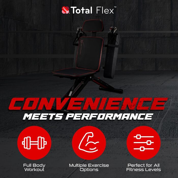 Складана лава для тренажерів TOTAL FLEX L - лава для жиму, фітнес, домашній спортзал