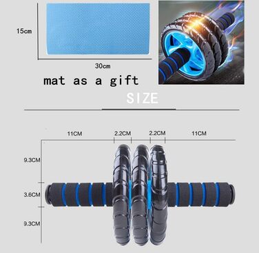 Колесо для пресу Ab Wheel - тренажер для фітнесу та зміцнення м'язів пресу, неслизькі ручки, для дому та спортзалу (зелений)