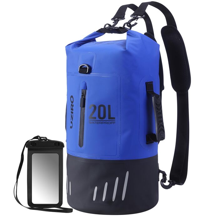 Водонепроникний рюкзак UZIRO 20L, Dry Bag, Seesack - блакитний