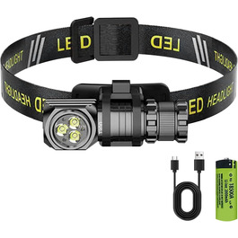 Кепковий ліхтар LED, 1300 люмен, 7 режимів, водонепроникний IP55, для кемпінгу, бігу, риболовлі, туризму та outdoor-роботи