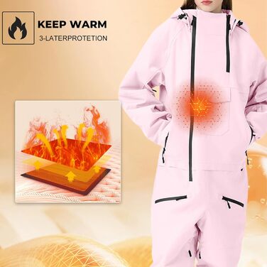 Жіночий гірськолижний комбінезон HOUZONIY 729+ Рожевий - гірськолижний костюм, сноуборд, Outdoor