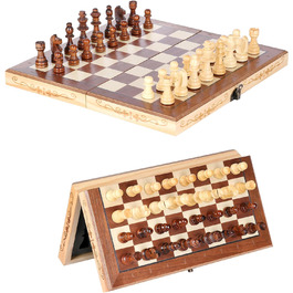 Шаховий набір дерев'яний, складаний, магнітний, великий. Підходить для дітей та дорослих. Для гри в приміщенні, на вулиці та в подорожах.
