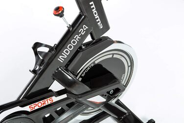 Велотренажер Moma Bikes для дому, маховик 24 кг, LCD-дисплей, пульсометри в кермі, ергономічне сидіння