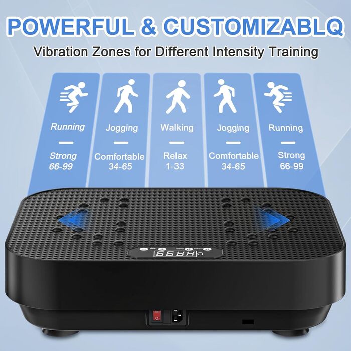 Вібраційна платформа для фітнесу Aolawco з тренувальними гумками, 99 рівнів інтенсивності, для дому, для м'язового розвитку та зняття стресу