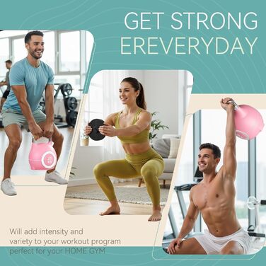 Кетлбел регульований 7 в 1, 20 кг (рожевий) для дому | Набір гантелей-кетлбелів для фітнесу | Спортивне обладнання для дому