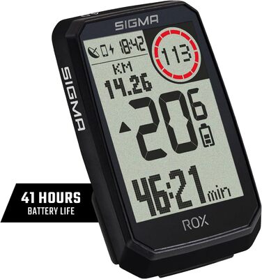 Велокомп'ютер SIGMA ROX 4.0 Endurance з GPS, 40 годин роботи, 30 функцій, сумісність з E-Bike, ANT+, BLE, бездротовий, захист IPX7, монтаж без інструментів, зарядка USB-C