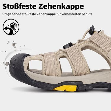 Чоловічі сандалі Mishansha закриті дихаючі водонепроникні, антиковзкі для активного відпочинку, розмір 40 EU, хакі