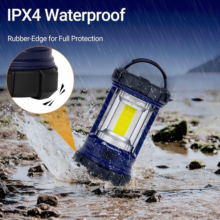 Ліхтар кемпінговий LED, 3200LM, Power Bank 4600mAh, 5 режимів, регулювання яскравості, Navy Blue