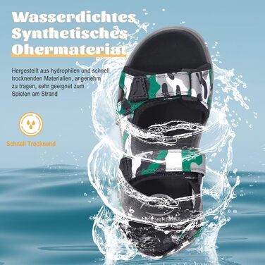 Чоловічі шкіряні сандалі Visionreast для пляжу, трекінгу та активного відпочинку на липучках (38 EU, Зелені)