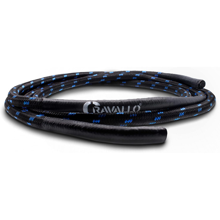 Скакалка пружинна Cravallo® Springseil I 3 метри Fatburner Speed Jumping Rope I для дорослих, професійна, для боксу, витривалості, MMA, HIIT, чорна, синя, біла