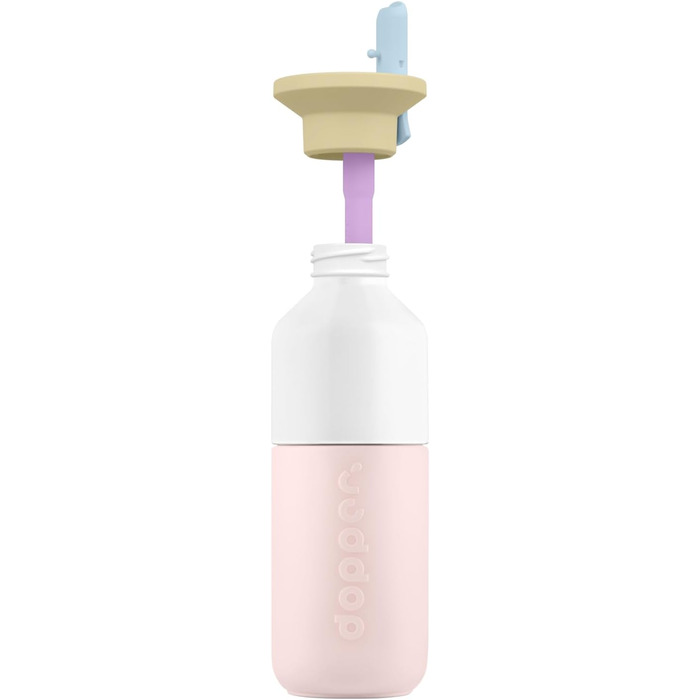 Сталева пляшка для води Dopper 350 мл, рожева (Pink Sorbet) — герметична спортивна пляшка з нержавіючої сталі 18/8, без BPA, для спорту, офісу та активного відпочинку