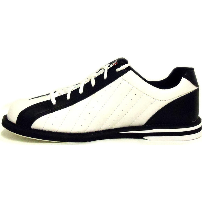 Боулінгіві черевики 3G Kicks для жінок та чоловіків, правші та лівші, 7 кольорів, розмір 36-48 (46 EU, білий, чорний)