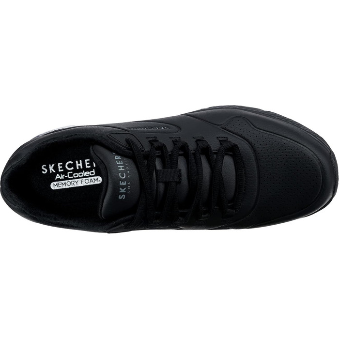 Кросівки Skechers 45 EU, чорний колір, підошва Duraleather, чорна окантовка