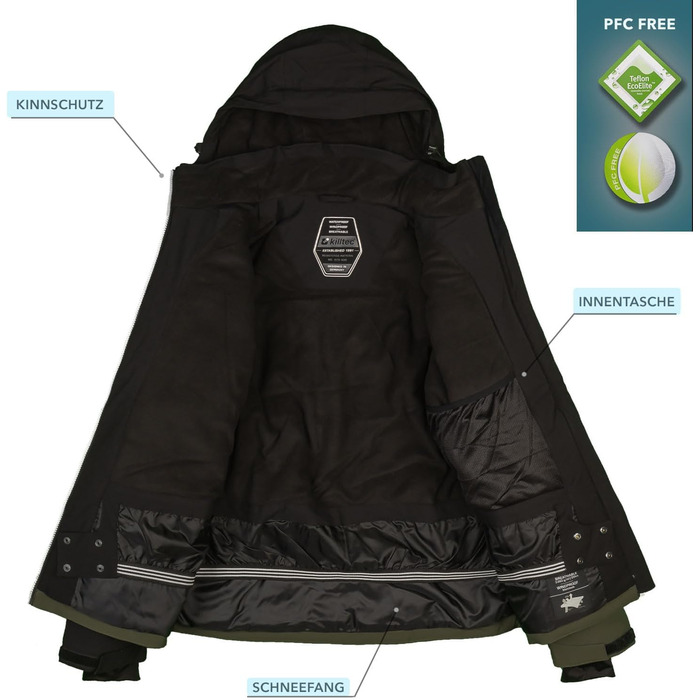 Сніговий костюм Killtec для чоловіків, розмір M, 2 частини (куртка та штани), водонепроникний, вітронепроникний, дихаючий, з водовідштовхувальним покриттям 10 000 мм, чорний, теракота / помаранчевий