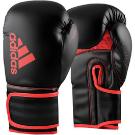 Боксерські рукавички adidas Hybrid 80 16oz чорні/червоні для боксу, кікбоксингу, ММА, тренувань і фітнесу, унісекс