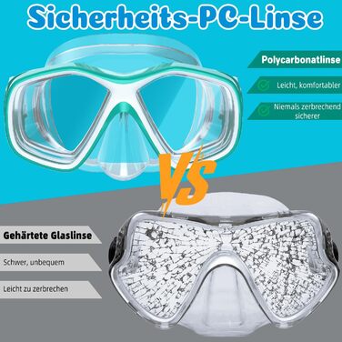 Дитяча маска для снорклінгу COOLOO з тканиною, дитячі окуляри для плавання з насадкою на ніс для хлопчиків і дівчаток-підлітків, 【Патентовано】Маска для снорклінгу 180° Панорама HD, проти запотівання, проти протікання для дітей 4-16 років (4 моделі 2/ Зеле