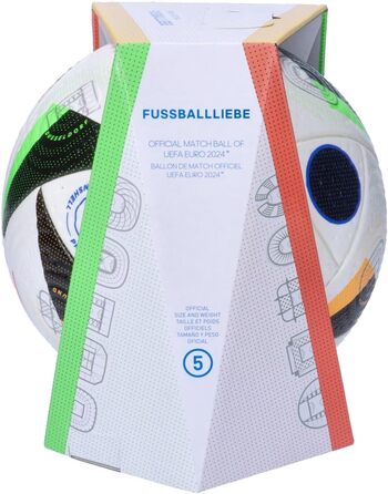 Футбольний м'яч Adidas Euro24 Pro, розмір 5, біло-чорний