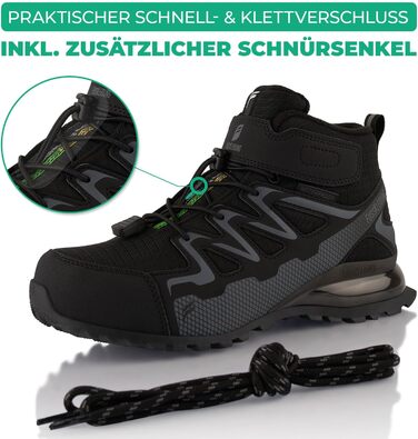 Зимові черевики для жінок та чоловіків, водонепроникні, з утеплювачем, для піших прогулянок, 39 EU, чорний/сірий