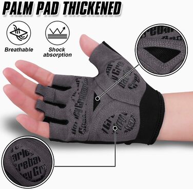 Велосипедні рукавички Grebarley для гірського велосипеда, чорні, унісекс, з антиковзким покриттям та амортизацією