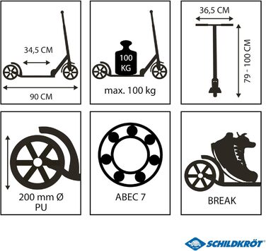 Скутер Schildkröt City Scooter Street Artist 2.0: Алюмінієвий, складаний, ABEC7, до 100 кг, зелений