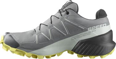 Жіночі трейлранні кросівки Salomon Speedcross Gore-Tex 43 1/3 EU, Sharkskin, Clearly Aqua, Sunny Lime