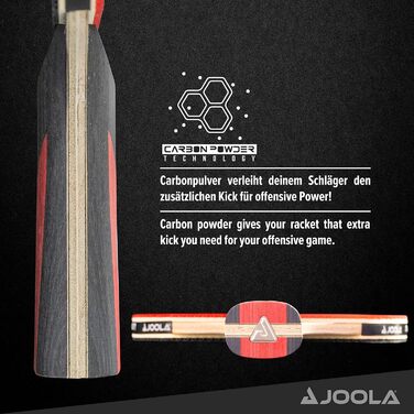 JOOLA Настільний тенісний набір CARBON CONTROL/SPEED для досвідчених гравців: ракетка, чохол, преміум м'ячі 40+ мм