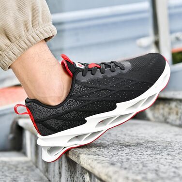 Кросівки для бігу та вулиці Frysen: дихаючі, для чоловіків та жінок, розміри 38-46 EU, білі (38 EU, чорний/червоний)