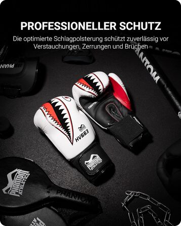 Боксерські рукавички Phantom Boxhandschuhe Fight Squad для MMA та тайського боксу | Чоловічі, білі, 12 Oz