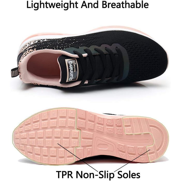 AFFINEST Легкі кросівки для бігу та спорту, дихаючі, з антиковзкою підошвою, чорно-помаранчеві (41 EU)