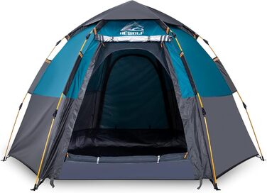 Намет для кемпінгу HEWOLF Pop Up 2-4 особи з тамбуром, Ultralight, сімейний, швидкорозкладний, армійний зелений