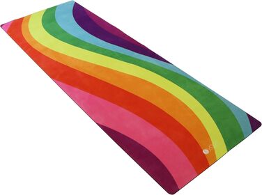 Йога-мат Yoga Design Lab Combo Rainbow 3.5 мм, нековзкий, натуральний каучук, рушник-килимок 2-в-1, з ременем для перенесення, для інтенсивних тренувань