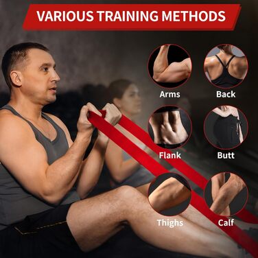 Набір еластичних стрічок для фітнесу AUVIM: 3 рівні опору для силових тренувань, розтяжки, калістеніки, кросфіту, пілатесу, йоги. У комплекті: дверний анкер та сумка для зберігання (блакитний, фіолетовий, червоний)