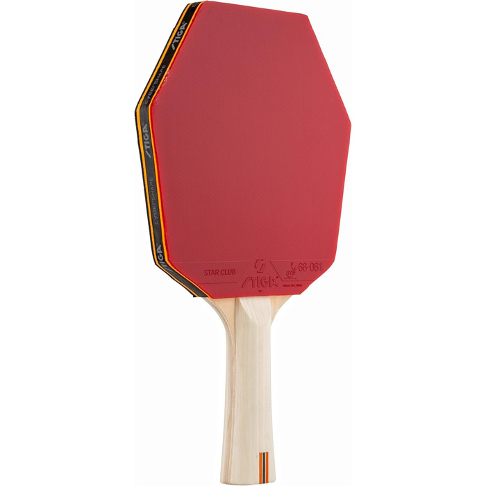 Стіга Клуб Сайбершейп - пінг-понгова ракетка для початківців, 5-шарове дерево, накладка Star Club, велика зона удару, найкраще технічне навчання з самого початку