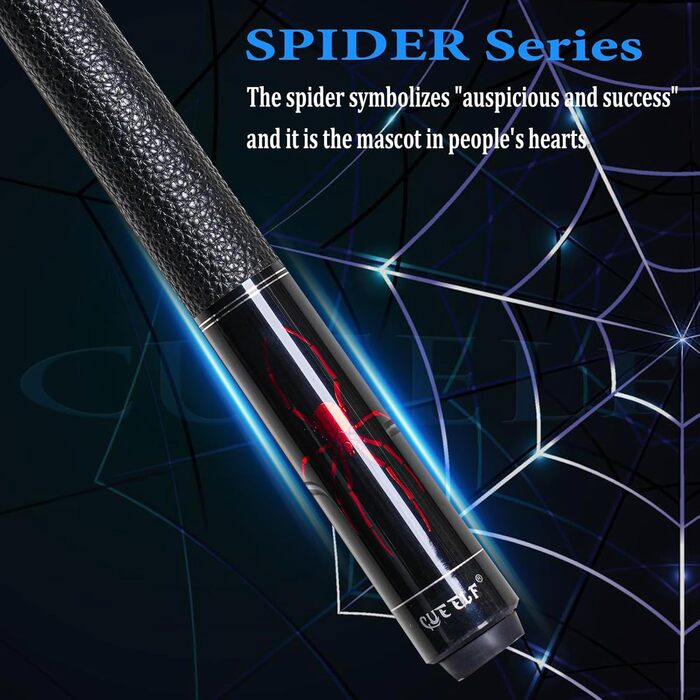 CUEELF Більярдний кий Scorpion з канадського акації, 147.3 см, професійний, 553-595 г, 21 oz WD-SP-Red