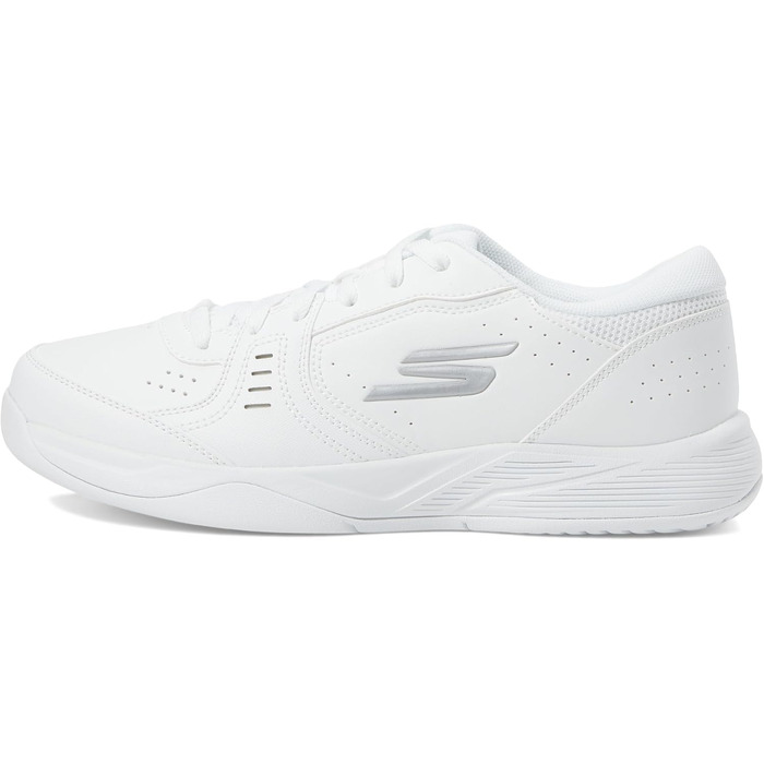 Кросівки для піклболу Skechers Viper Court Smash для жінок, біло-сріблясті, для залів та відкритих майданчиків, Relaxed Fit