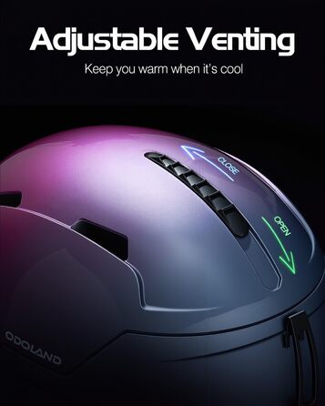 Шолом гірськолижний/сноуборд Ololand, унісекс, для дорослих та підлітків, регульований розмір, вентиляція, колір градієнт фіолетовий (S 51-55 см)