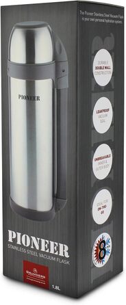 Термос Pioneer для вулиці з ручкою та чашкою, нержавіюча сталь, ізольований