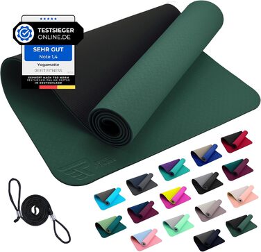 Йога мат GeckoGrip Sensi-Plus TPE 190x60x0.6 см з ремінком. Нековзна, без шкідливих речовин. Підходить для фітнесу та гімнастики