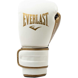 Боксерські рукавички Everlast Powerlock2 12oz біло-золоті – підвищена продуктивність та стиль, ідеальні для тренувань з боксу