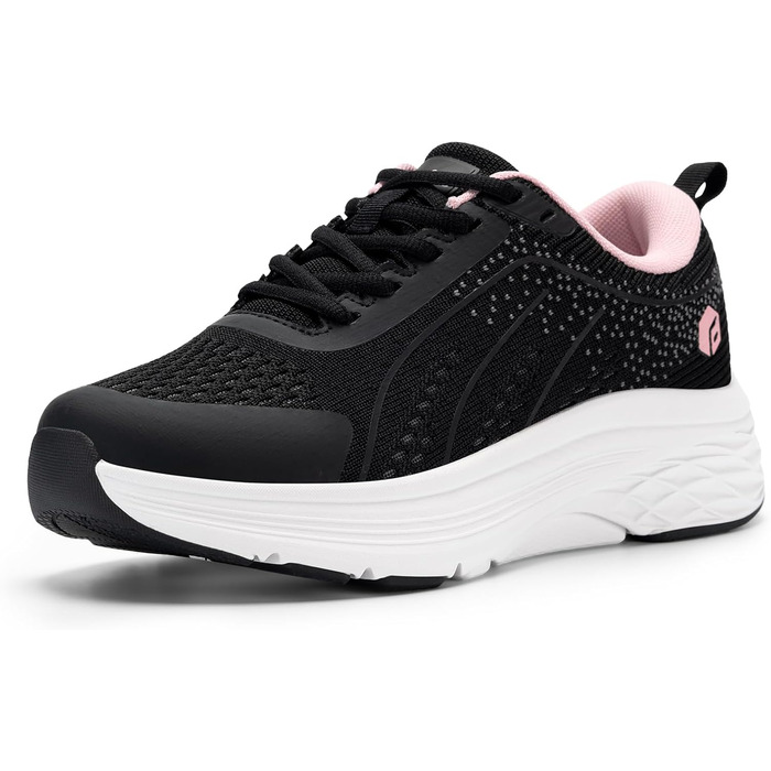 Жіночі кросівки FitVille для ходьби та бігу: широкі, дихаючі, з неслизькою підошвою, чорно-рожеві, 40 EU