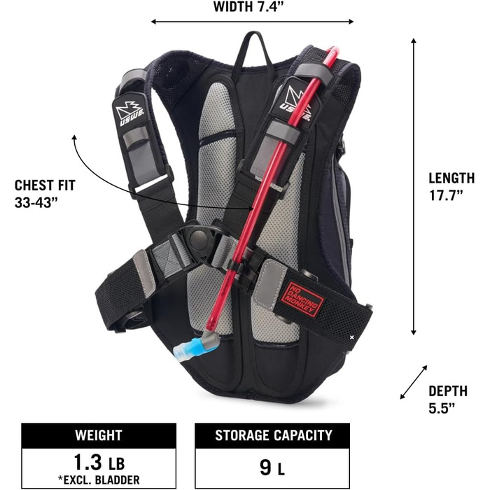 Гідратор USWE Airborne Limited Race Edition для MTB, сірий/чорний, легкий рюкзак для велосипедистів