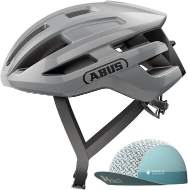Велосипедний шолом ABUS PowerDome ACE для шосе, з вентиляцією, Race Cap, сірий, розмір L (57-61 см), для чоловіків і жінок, Made in Italy