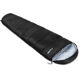 Спальний мішок Outtec з капюшоном, мумієподібний, ультралегкий, компактний, для кемпінгу, дітей та дорослих, для активного відпочинку, чорний