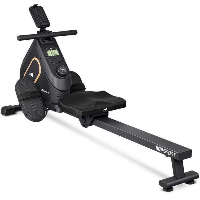 Гребний тренажер Hop-Sport HS-085R Bazel магнітний чорно-золотистий