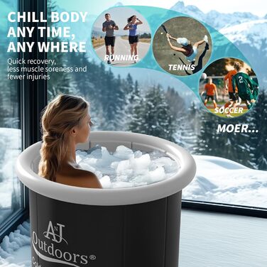 Коричнева ванна для криотерапії Cold Plunge Pro Next Gen - для спортсменів, ізольована, портативна, для відновлення