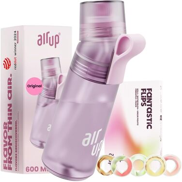 Пляшка для води air up Twist Pro 600 мл фіолетова з ароматизаторами (Purple) для школи, спорту, фітнесу + 5 смакових капсул без цукру та соломинка
