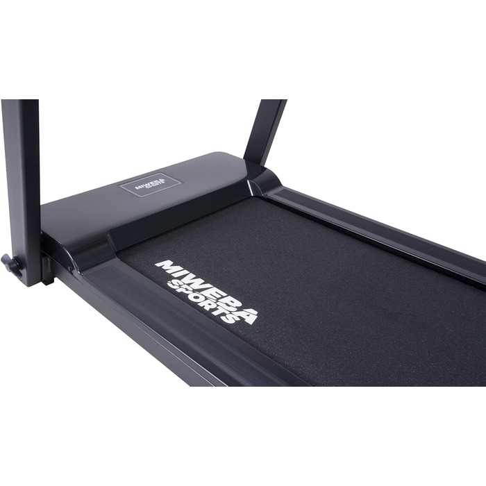 Електрична бігова доріжка Miweba Sports HT500, 3 к.с., 14 км/год, 120 кг, складана, велика бігова поверхня, LCD-дисплей, 12 програм, для дому, чорна