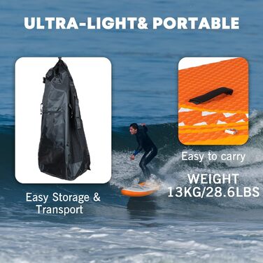 Надувна SUP-дошка YU YUSING 320/335x76x16.5 см з веслом, насосом, рюкзаком, страхувальним шнуром і водонепроникною сумкою, для стоячого веслування, до 150 кг
